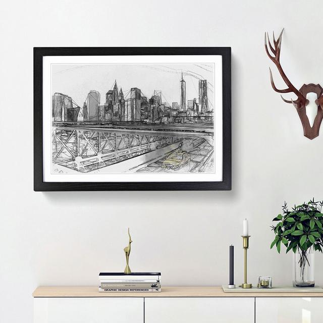 A Yellow Taxi Cab in New York in Abstract - Picture Frame Graphic Art Print East Urban Home Size: 27cm H x 36cm W x 2cm D, Frame Option: Black Framed on Productcaster.