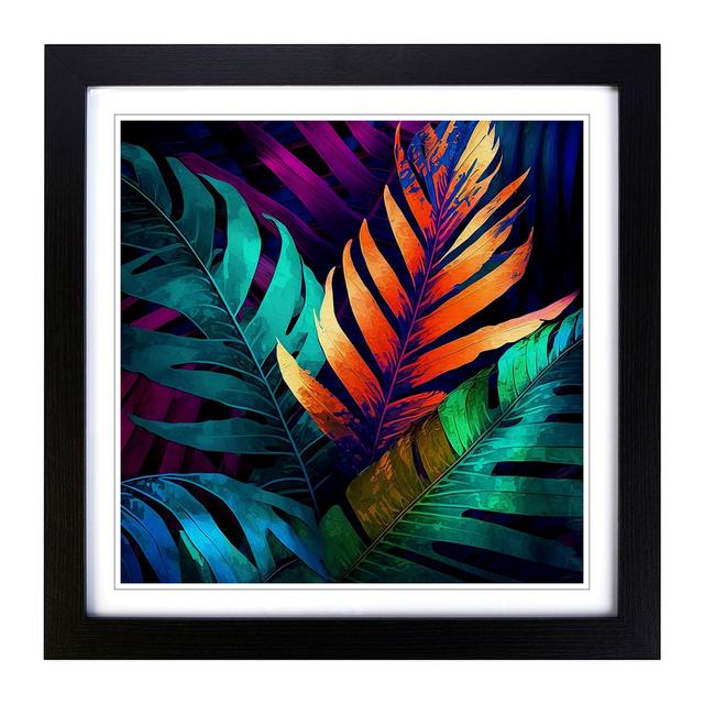 Tropical Leaf Abstract Expressionism - Single Picture Frame Print on Wood 17 Stories Format: Black on Productcaster.