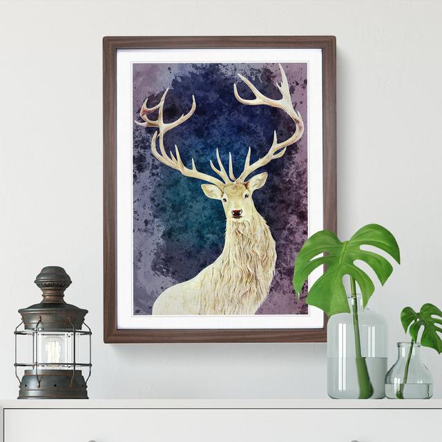 View of the Stag No.5 - Picture Frame Graphic Art Alpen Home Size: 46cm H x 34cm W, Frame Colour: Walnut on Productcaster.