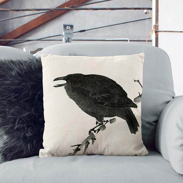 Crow Cushion with Filling Pillow East Urban Home Backing Colour: White, Size: 40 x 40 cm on Productcaster.