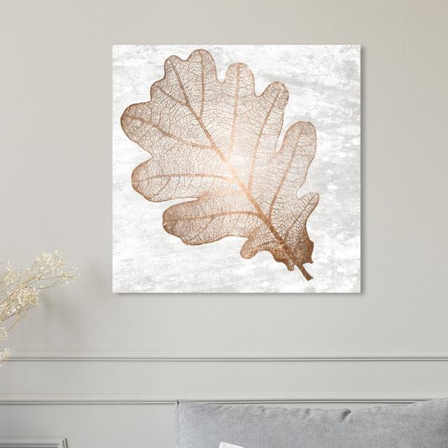 Oak Copper Leaf - Wrapped Canvas Print East Urban Home Size: 40.6 cm H x 40.6 cm W x 3.8 cm D on Productcaster.