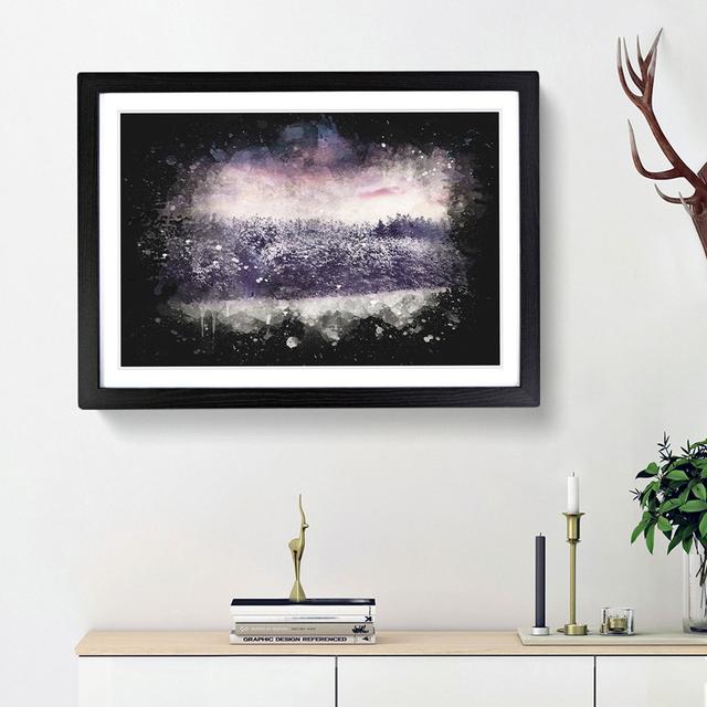 Purple Sky At Winter - Picture Frame Graphic Art East Urban Home Frame Option: Black Framed, Size: 24cm H x 33cm W x 2cm D on Productcaster.