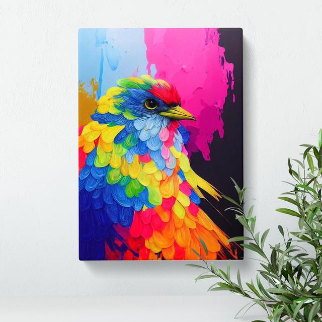 Dripping Paint Bird No.3 Abstract - Wrapped Canvas Painting Marlow Home Co. Size: 50cm H x 35cm W x 3cm D on Productcaster.