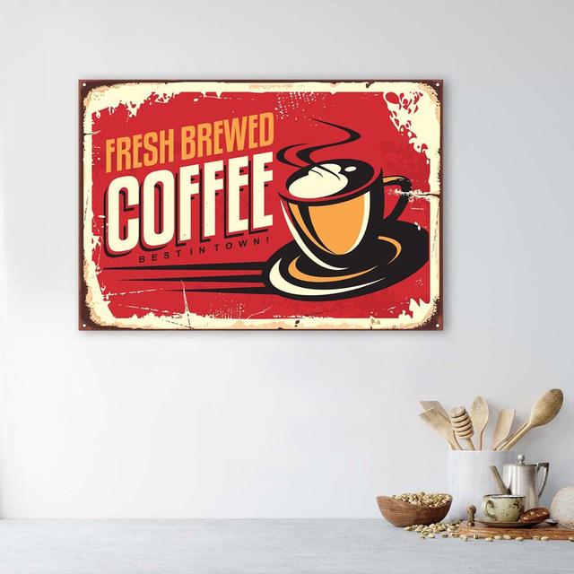 Leinwandbild Sign Coffee Rosalind Wheeler Größe: 80 cm H x 120 cm B x 2 cm T on Productcaster.