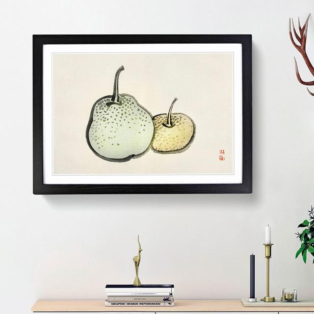 Asian Pears by Kono Bairei - Picture Frame Painting Print East Urban Home Size: 62cm H x 87cm W x 2cm D, Frame Option: Black Framed on Productcaster.