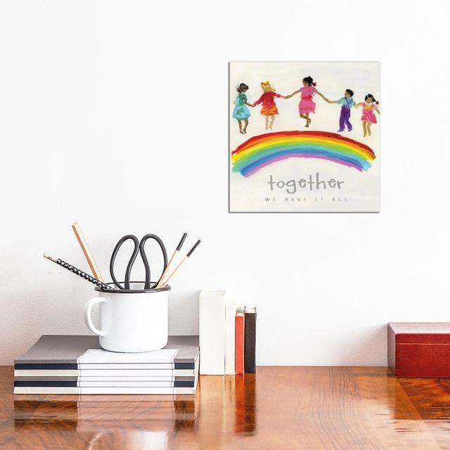 Rainbow Kids Together by Sally Swatland - Wrapped Canvas Print ClassicLiving Size: 30.48cm H x 30.48cm W x 1.905cm D on Productcaster.