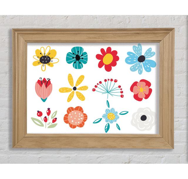 Twelve Summer Flowers - Single Picture Frame Art Prints Bright Star Size: 21cm H x 42cm W x 8cm D on Productcaster.