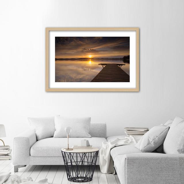 Lakeside - Single Picture Frame Art Prints House of Hampton Size: 70cm H x 100cm W, Frame Colour: Light Brown on Productcaster.