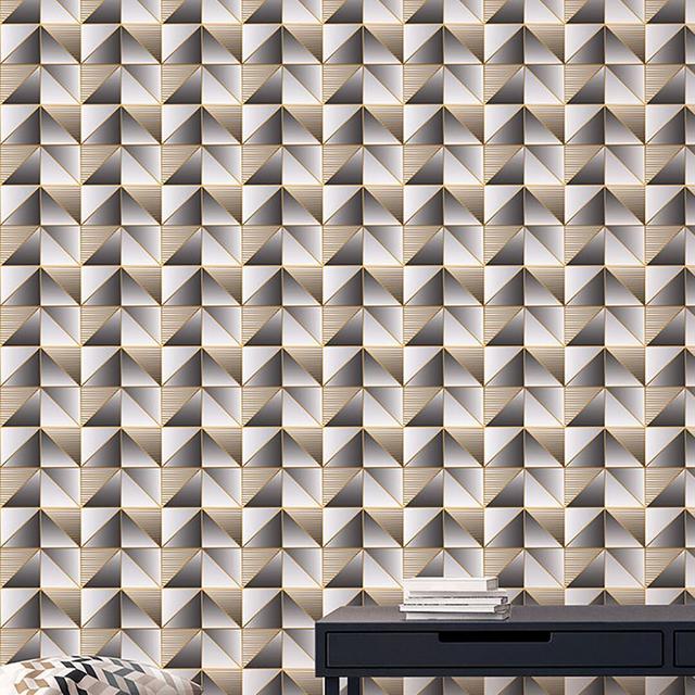 Odilia 25.4m x 52.8cm Satin Wallpaper Roll Latitude Run Colour: Gold/Black on Productcaster.