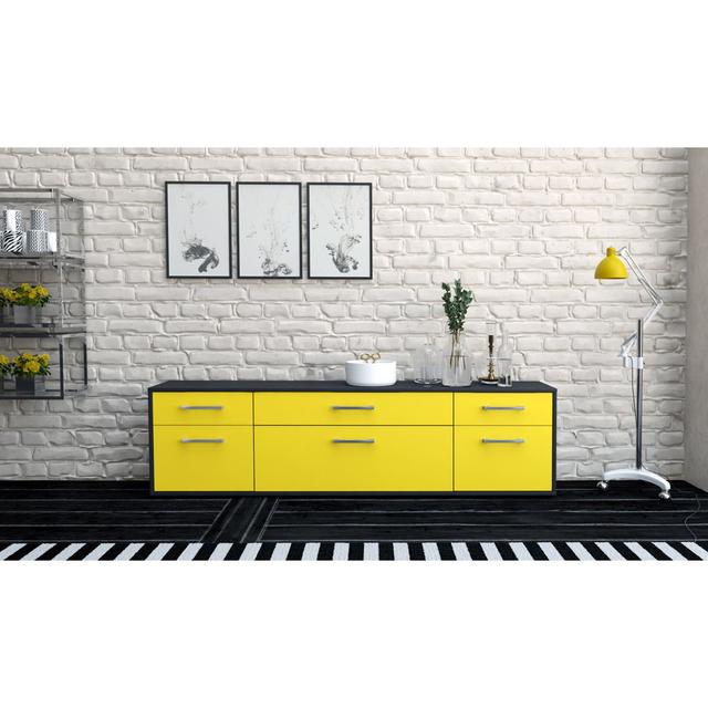 Bedie TV Stand for TVs up to 60 Brayden Studio Colour: Yellow and anthracite on Productcaster.