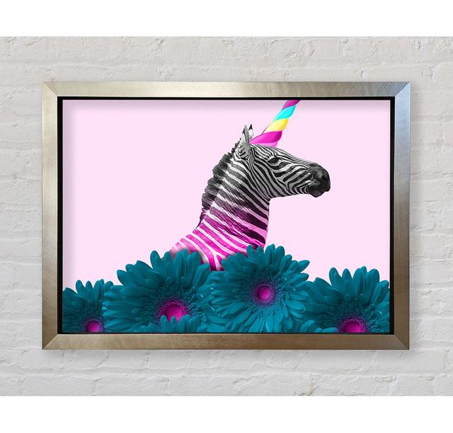 The Horned Zebra - Single Picture Frame Art Prints Bright Star Size: 100cm H x 141.4cm W x 3.4cm D on Productcaster.