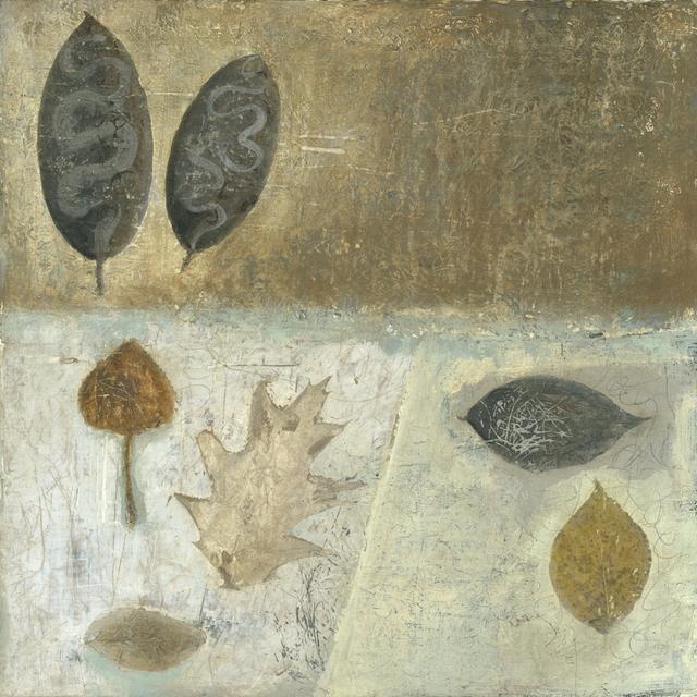 Neutral Leaves III by Elena Ray - Wrapped Canvas Art Print Rosalind Wheeler Size: 76cm H x 76cm W on Productcaster.