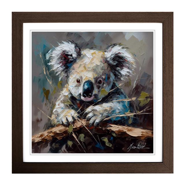 Koala Bear Palette Knife Painting - Single Picture Frame Art Prints on Wood Alpen Home Format: Walnut on Productcaster.