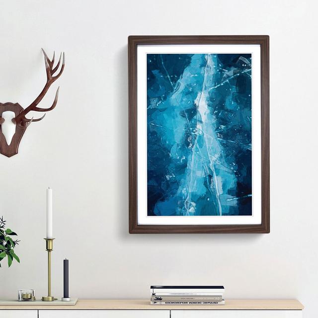 The Cracked Ice in Abstract - Picture Frame Graphic Art Print East Urban Home Frame Option: Walnut Framed, Size: 36cm H x 27cm W x 2cm D on Productcaster.