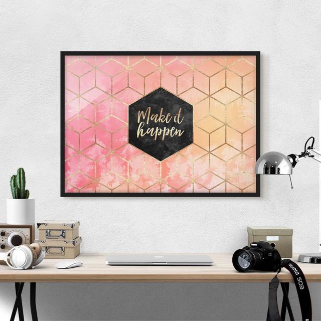 Make It Happen Geometry Pastel - Picture Frame Graphic Art on Paper Canora Grey Size: 50cm H x 70cm W x 2cm D, Frame Option: Black Framed on Productcaster.