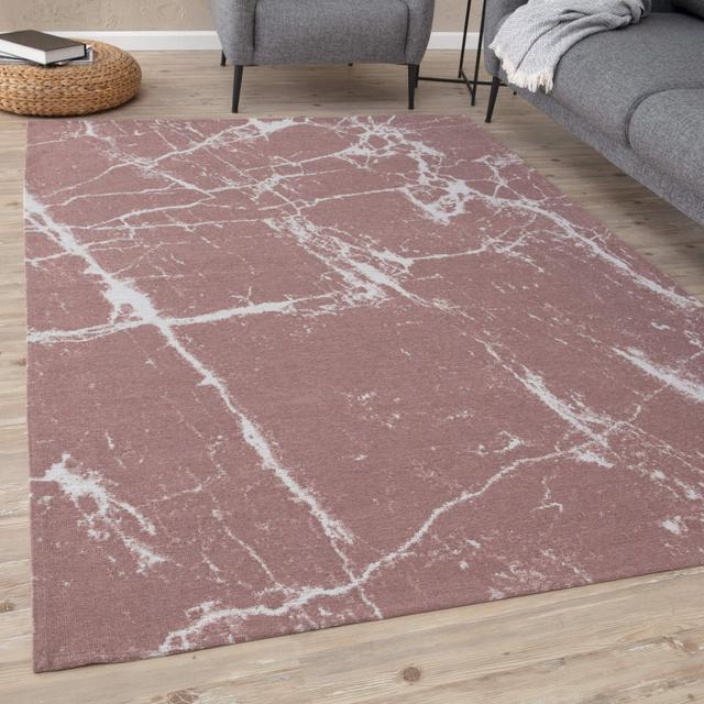 Carina Collection Washable Rugs Abstract Design in Pink THE RUGS Rug Size: Rectangle 160 x 230cm on Productcaster.