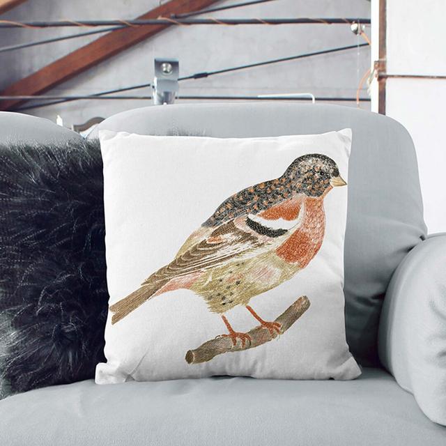 Bullfinch Square Throw Cushion East Urban Home Backing Colour: White, Size: 40cm H x 40cm W x 15cm D on Productcaster.