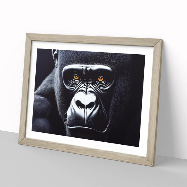 Supreme Gorilla - Picture Frame Graphic Art World Menagerie Size: 34cm H x 46cm W x 2cm D, Frame Colour: Oak on Productcaster.