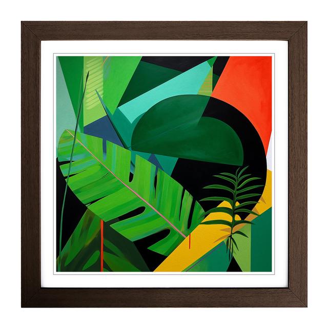 Tropical Leaf Suprematism No.5 - Print Bay Isle Home Format: Walnut on Productcaster.