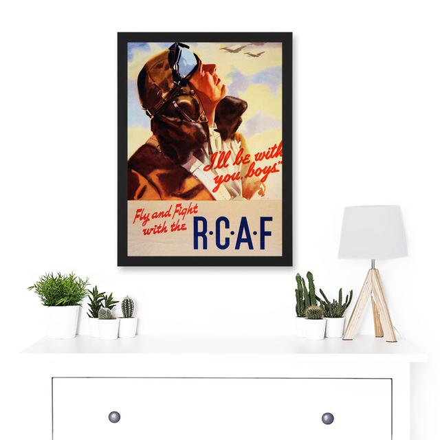 War World WWII Royal Canada Airforce RCAF Pilot Fly Fight - Picture Frame Painting on Paper Happy Larry on Productcaster.