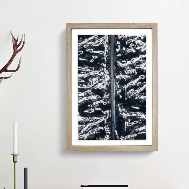 Zebra Stripes in Iceland - Picture Frame Painting Print East Urban Home Size: 65cm H x 48cm W x 2cm D, Frame Option: Oak Framed on Productcaster.