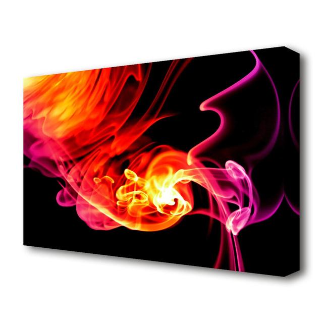 Orange Fireflies - Wrapped Canvas Graphic Art Print East Urban Home Size: 50.8 cm H x 81.3 cm W on Productcaster.