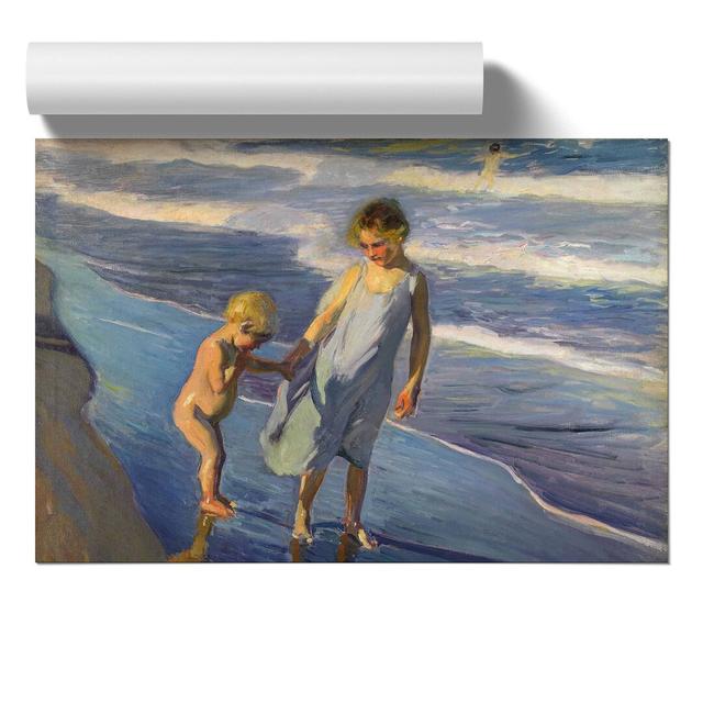 Brother And Sister by Joaquin Sorolla Y Bastida - No Frame Painting East Urban Home Size: 42cm H x 59cm W x 0.1cm D on Productcaster.