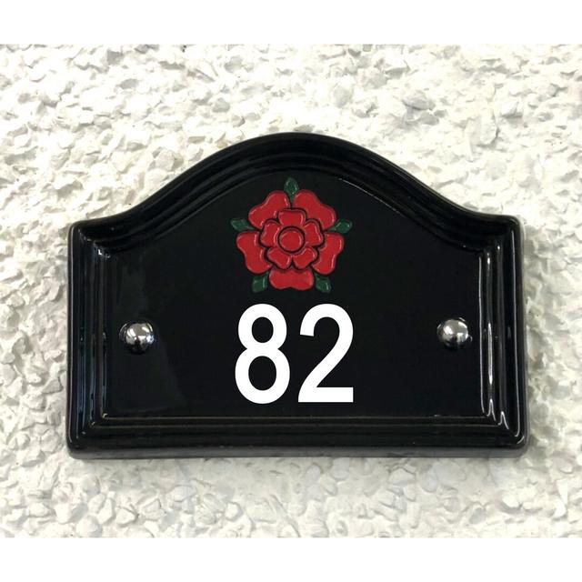 17cm Walsham Flush Mount House Number Dakota Fields Number: 82, Colour: Black on Productcaster.