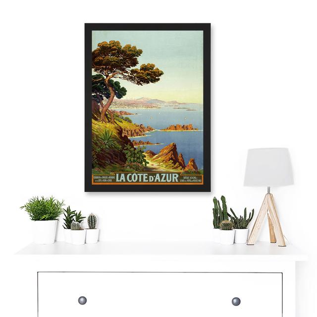 De Tanguy La Cote D Azur France Travel Advert Artwork Framed Wall Art Print Happy Larry Size: 44.5cm H x 33cm W x 1.5cm D on Productcaster.