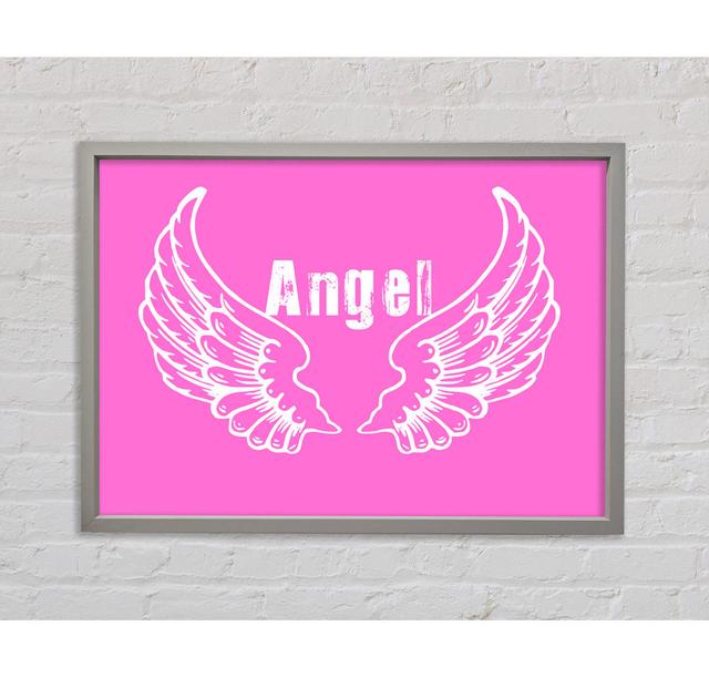 Angel Wings 2 Vivid Pink Framed Print Happy Larry Size: 100cm H x 141.4cm W on Productcaster.