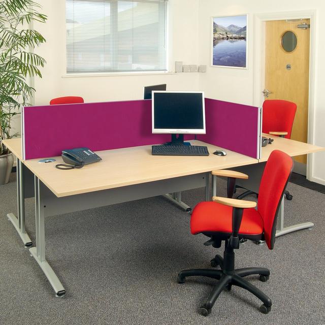 Desk Privacy Panel Symple Stuff Colour: Magenta, Size: 40cm H x 80cm W x 3cm D on Productcaster.