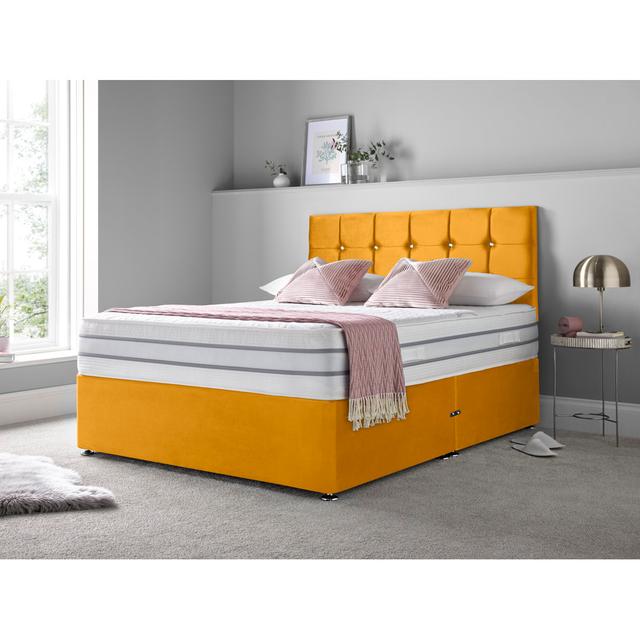 McCutchenville Divan Bed Set Rosdorf Park Storage Type: Foot-end Drawers, Size: Double (4'6), Colour: Mustard on Productcaster.