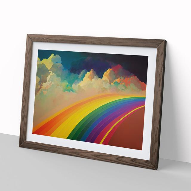 Surreal Rainbow Clouds Vol.2 Abstract - Picture Frame Graphic Art Marlow Home Co. Size: 25cm H x 34cm W x 2cm D, Frame Colour: Walnut Framed on Productcaster.