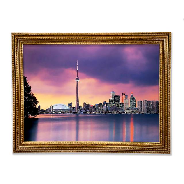 Surreal City Waters Framed Print Ebern Designs Size: 29.1cm H x 42cm W x 3cm D, Format: Dark Gold Framed Paper on Productcaster.