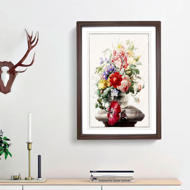 Butterfly & Flowers by Herman Henstenburgh - Picture Frame Graphic Art Print East Urban Home Size: 48cm H x 36cm W x 2cm D, Frame Option: Walnut Frame on Productcaster.