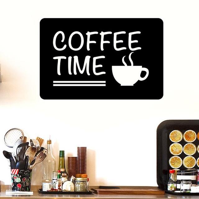 Coffee Time Wall Sticker East Urban Home Size: Large, Colour: Black on Productcaster.