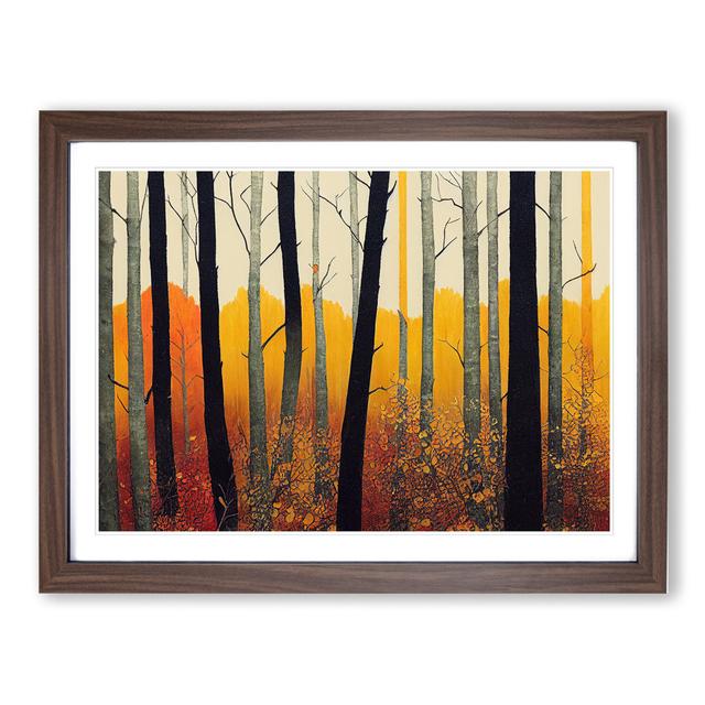 Impactful Autumn Forest - Picture Frame Graphic Art Alpen Home Size: 46cm H x 64cm W x 2cm D, Frame Colour: Walnut on Productcaster.