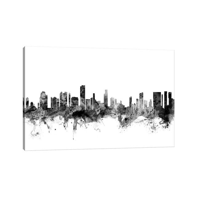 Honolulu, Hawaii in Black & White by Michael Tompsett - Wrapped Canvas Print Latitude Run Size: 20.32cm H x 30.48cm W x 1.905cm D on Productcaster.