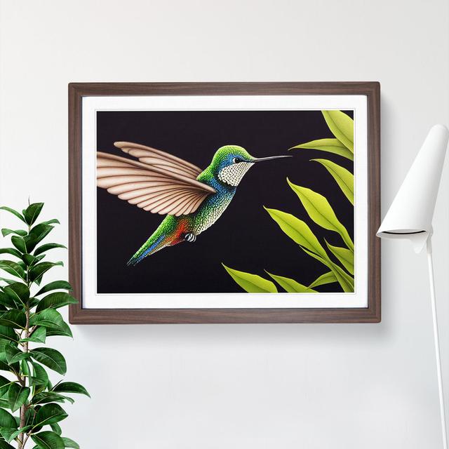 Beguiling Hummingbird - Picture Frame Graphic Art 17 Stories Frame Colour: Walnut Frame, Size: 25cm H x 34cm W x 2cm D on Productcaster.