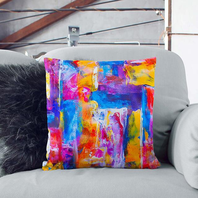 Abstract Art Painting Vol.231 by S.Johnson Cushion with Filling East Urban Home Size: 55 x 55 cm, Backing Colour: White on Productcaster.