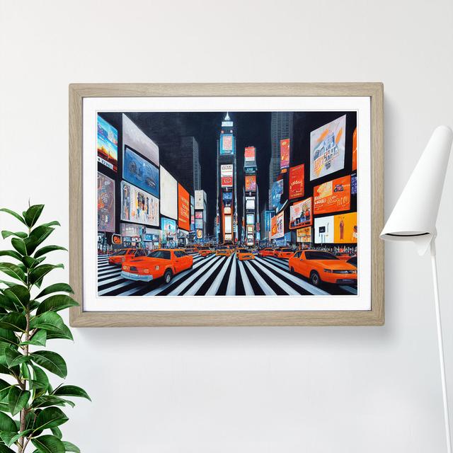 Times Square Vol.2 - Single Picture Frame Print Marlow Home Co. Size: 34cm H x 46cm W x 2cm D, Frame Colour: Oak Framed on Productcaster.