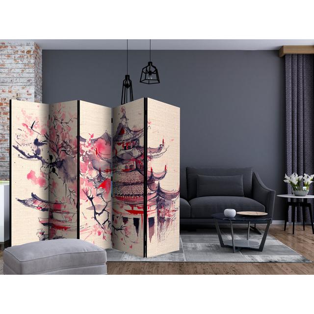 Gysklys 135cm W x 172cm H Solid Wood Folding Room Divider East Urban Home Number of Panels: 5 on Productcaster.