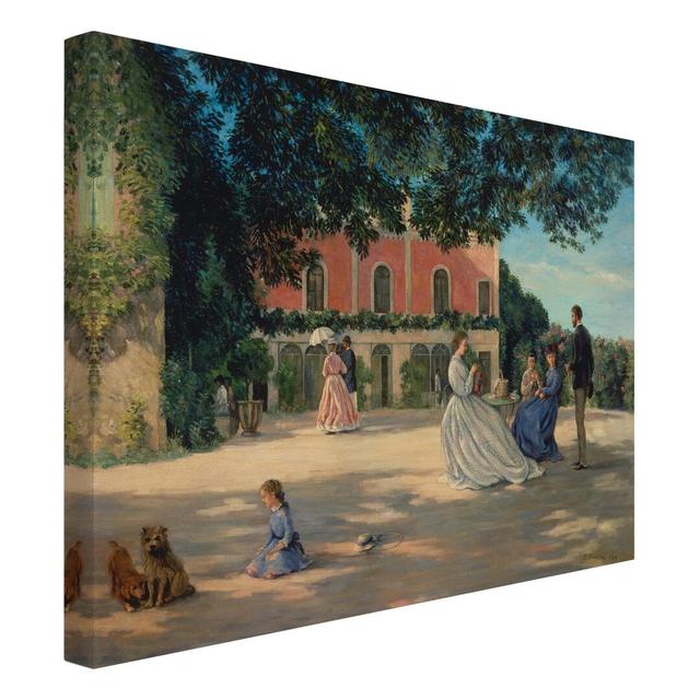 Frédéric Bazille - Family Reunion on the Terrace Art Print on Canvas Rosalind Wheeler Format: 260g/m² canvas, Size: 60cm H x 80cm W on Productcaster.