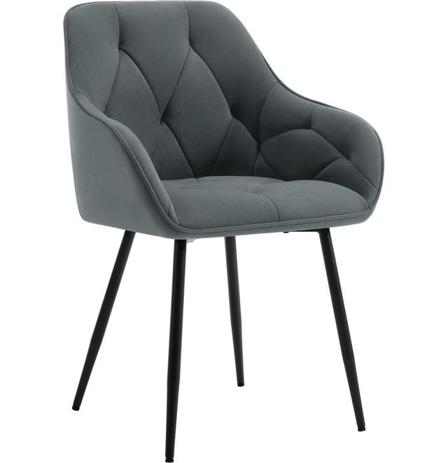 Bharmal Velvet Armchair (Set of 2) George Oliver Colour: Dark Grey on Productcaster.