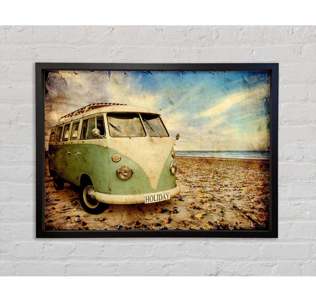 Surfs Up VW Camper Van Framed Print Highland Dunes Size: 84.1cm H x 118.9cm W on Productcaster.