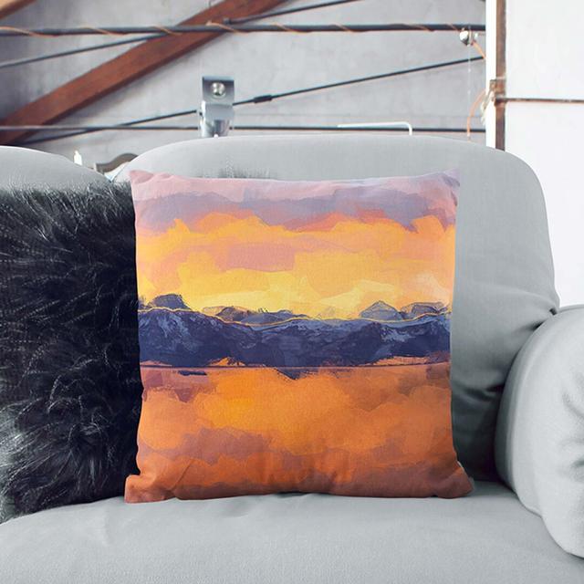 Sunshine over the Mountains Cushion with Filling East Urban Home Size: 40cm H x 40cm W x 15cm D, Backing Colour: Stone on Productcaster.