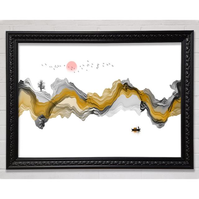 Mountain Curves Red Sunset - Print Union Rustic Size: 84.1cm H x 118.9cm W x 3cm D on Productcaster.