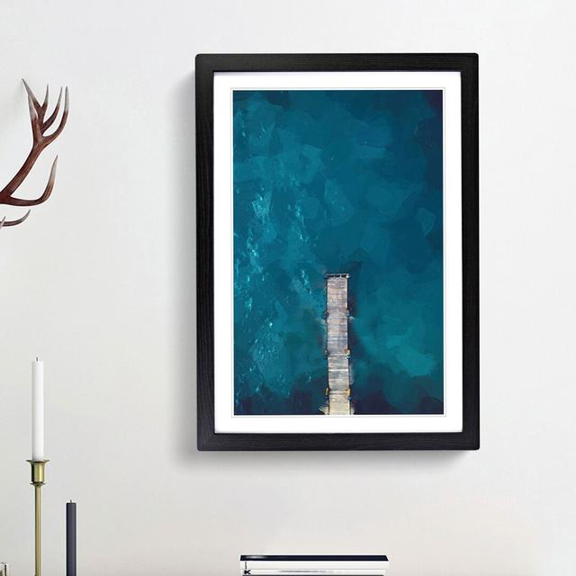 Boat Jetty in Marco Island in Abstract - Picture Frame Painting Print East Urban Home Frame Option: Black Framed, Size: 36cm H x 27cm W x 2cm D on Productcaster.