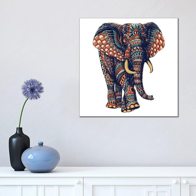 Ornate Elephant III in Color II by Bioworkz - Graphic Art Print on Canvas World Menagerie Format: Wrapped Canvas, Size: 45.72cm H x 45.72cm W x 1.91cm on Productcaster.