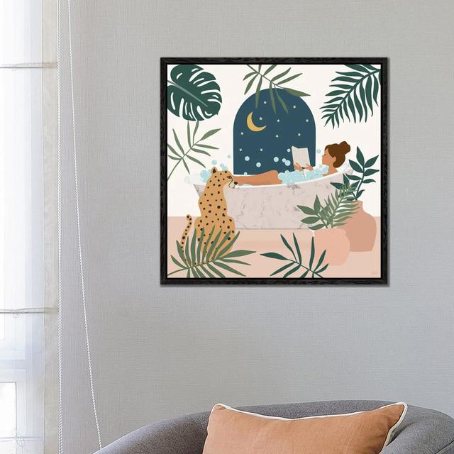 Jungle Spa II by Natalie Carpentieri - Gallery-Wrapped Canvas Giclée on Canvas Bloomsbury Market Size: 66.04cm H x 66.04cm W x 3.81cm D, Format: Black on Productcaster.